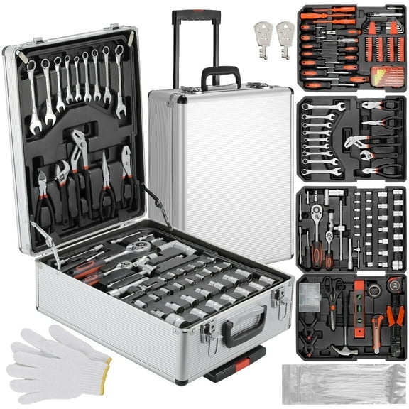 TLGREEN 799pcs Mechanic Tool Set with Trolley Case, Complete Household Tool Kit for Home, Automotive, Garage & Dorm