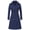 Navy Blue, variant on Mid Length Trench Coats for Women Fall Jackets Waterproof Coat Long Double Breasted Windbreaker Classic Belted Lapel Overcoat with Removable Hood Black L