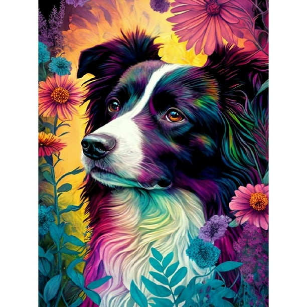 Pintura de diamante 5D DIY Kit de perro de taladro redondo completo Artesanía de decoración del hogar (NH3343) Hugtrwg Para estrenar