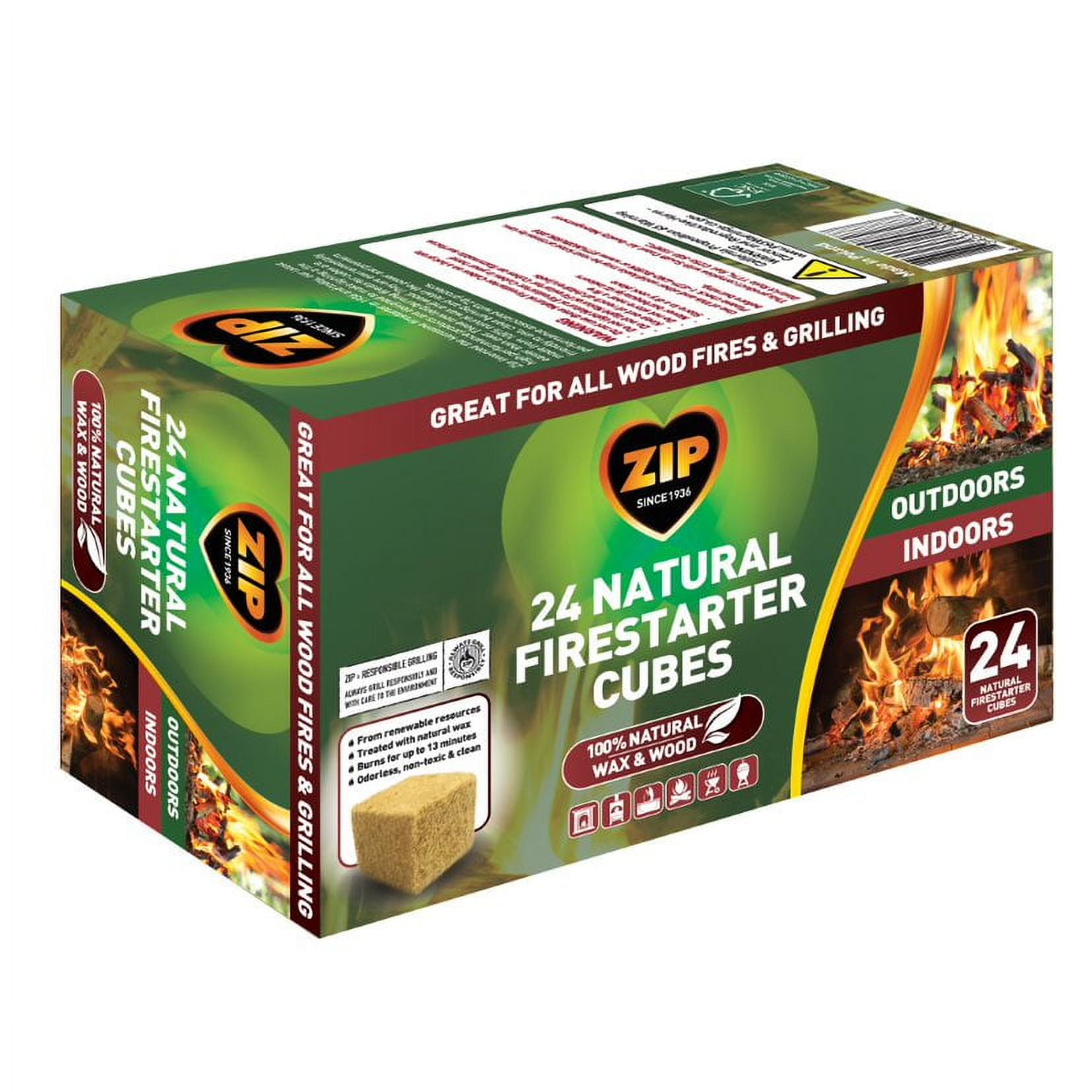 Zip Firelighters Regular - 100% Naturel - 2 x 96 pièces (192 pièces)