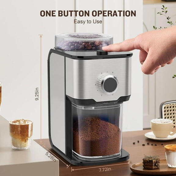 Burr Coffee Grinder with 14 Settings for Espresso Drip French Press