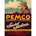 thumbnail image 2 of Retrolabel 19x24 Gold Ornate Wood Framed with Double Matting Museum Art Print Titled - Remco Smoked Sardines, 2 of 4