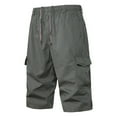 thumbnail image 5 of Big & Tall Cargo Shorts for Men with Pockets L-5X Plus Size Relaxed Straight Leg Drawstring Elastic Waist Casual Solid Work Bermuda Short, 5 of 7