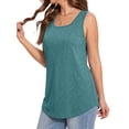 thumbnail image 4 of MOSHU Summer Womens Tank Tops U Neck Casual Flowy Sleeveless Shirts for Women, 4 of 10