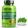 NATURELO Bone Strength - Plant-Based Calcium, Magnesium, Potassium, Vitamin D3, VIT C, K2 - GMO, Soy, Gluten Free Ingredients - Whole Food Supplement for Bone Health - 120 Vegan Friendly Cap