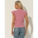 thumbnail image 4 of Camisa con lunares para mujer, blusa con cuello de lazo y manga con volantes Rosa XL, 4 of 5