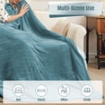 thumbnail image 2 of YAKEE Heated Throw Blanket 50"x 60" Soft Warm Flannel Fast Heating Blanket, 4 Fast Heating Levels & 3 Hours Auto-off, Teal, 2 of 7