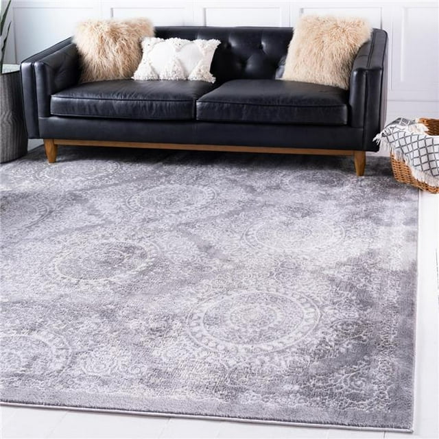 Unique Loom 3144599 Tapis Carré 8 x 8 Pi. Alder Leila, Gris