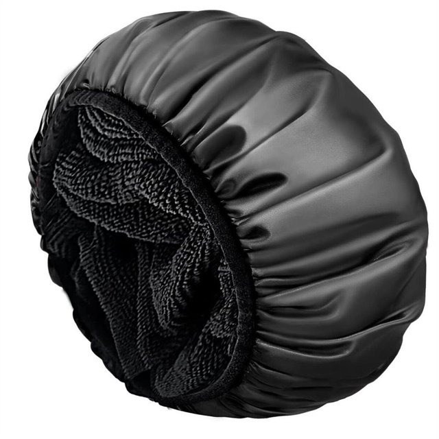 Bonnet de Douche en Tissu Éponge Doublé Extérieur en EVA Réutilisable Triple Couche Imperméable Trois-en-un Bonnet Cheveux Secs Bonnet de Douche Imperméable pour Femmes avec Cheveux Longs