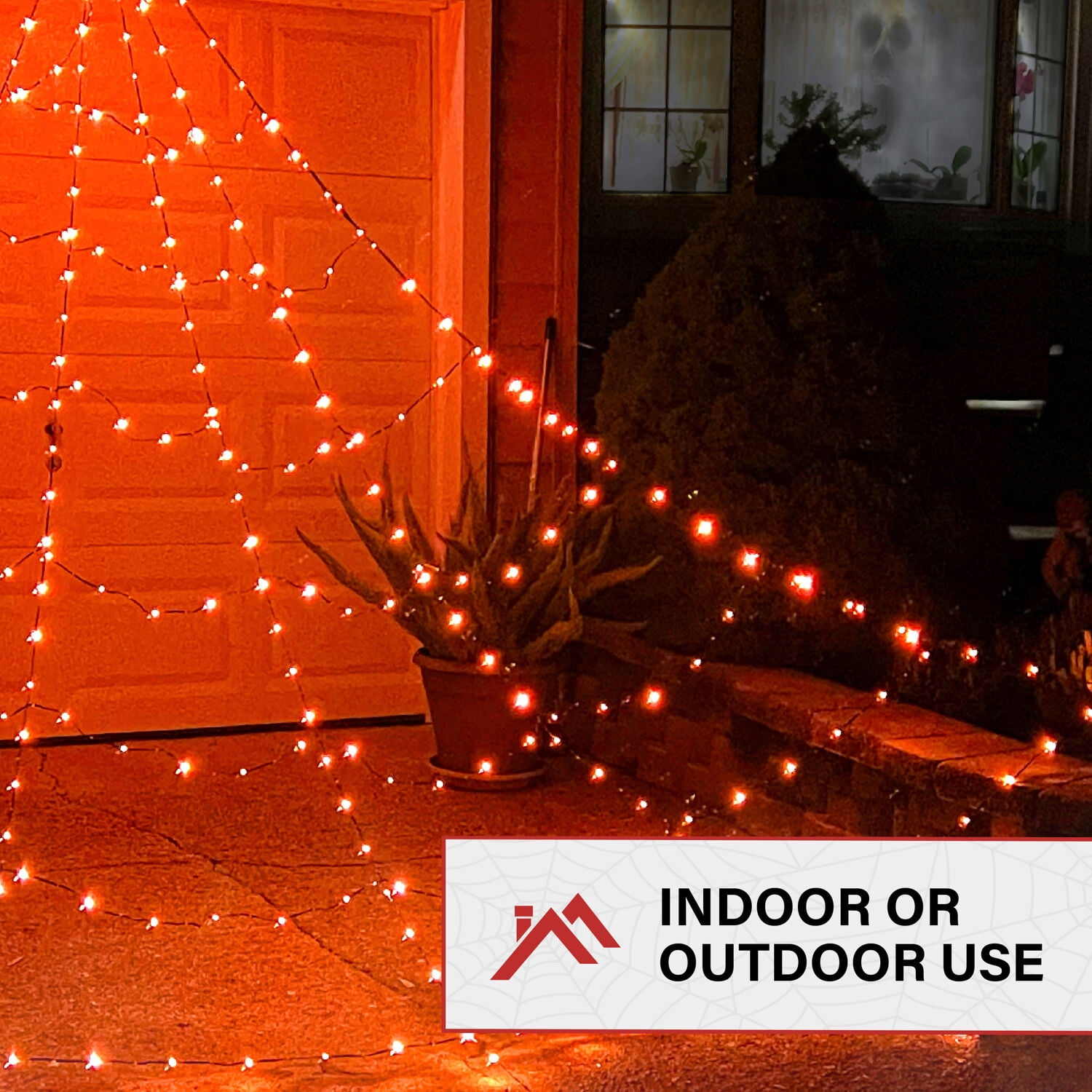 Haunted Hill Farm Prelit LED Spider Web, 12.0-Ft.