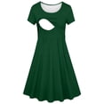 thumbnail image 4 of Edvintorg Dresses for Women Maternity Dresses Lightweight Crewneck Short Sleeve A-Line Nursing Dress Summer Clothes for Pregnancy Green XXL, 4 of 4