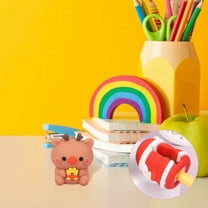 MOBRAND Cute Pencil Sharpeners Christmas Deer Pencil Sharpener Cute Portable Pencil Sharpener Silicones Mini Manual Soft Rubber Pencil Sharpener