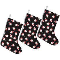 3 Pcs Christmas Stockings,Black Christmas Santa Pattern Stockings Christmas,14.8'' Xmas Stockings,Christmas Party Favors,Christmas Party Decorations,Christmas Stockings Personalized