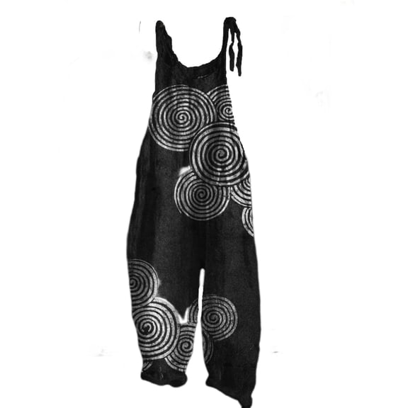 Coerni Girls Summer Lightweight Jumpsuits Spaghetti Tie Strap Losse Fit Overalls 4-12 Years Kids Casual Fashion Print Rompers