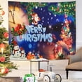 thumbnail image 1 of Tapiz navideño decorativo Feliz Navidad Tapiz de pared Papá Noel Muñeco de nieve Tapiz para colgar en la pared para fiesta, hogar, sala de estar (Feliz Navidad, 51.2" X 59.1"-(130x150cm)) Rojo Verde RV011031-00705SDJ, 1 of 5