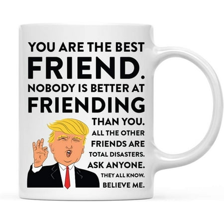

CTDream 11oz. Funny President Trump Coffee Mug Gift Best Friend Friending 1-Pack Includes Gift Box Birthday Christmas Novelty Ideas for MAGA Republican Democrats