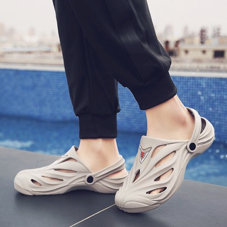 

TANGNADE Men Thick Bottom Slip-Proof Sandals Hollow Beach Shoes Couple Leisure Hole Shoes