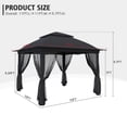 thumbnail image 2 of GAZEBETER 11' x 11' Pop up Gazebo with 4 Sidewalls Mosquito Netting-Waterproof and UV Resistant for Patios,Weddings,Black, 2 of 9