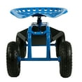 thumbnail image 3 of Sunnydaze Rolling Garden Cart Scooter with Wheels, 360 Swivel Seat, and Utility Tool Tray, Blue, 3 of 9
