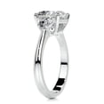 thumbnail image 2 of Edge Jewel Wedding Ring - 14K White Gold Plated Moissanite Ring for Her - Cushion Cut Excellent 2 Ct Moissanite Ring - Three Stone Ring for Women - Engagement and Wedding Jewelry, 2 of 3