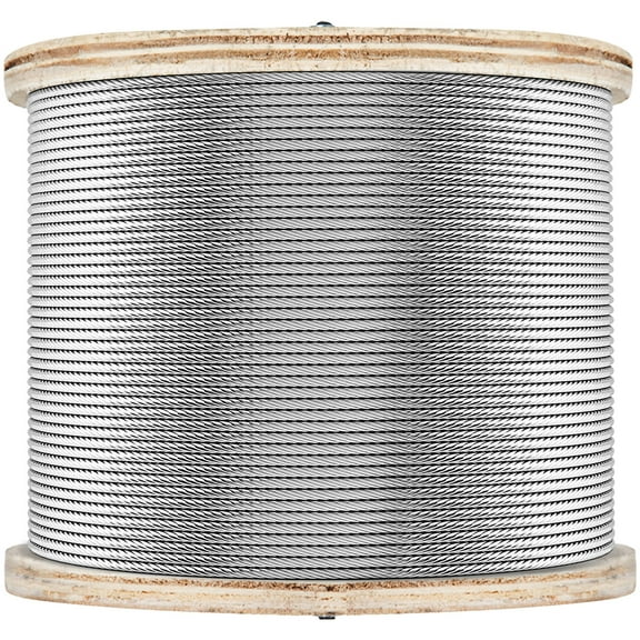 VEVORbrand 1/8" x 500ft Wire Rope Cable, Stainless Steel Rope, 7x7 Steel Wire Cable Rope 316 Marine Grade