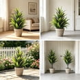 thumbnail image 5 of Artificial Persian Grass Potted Plant Set,Realistic Decorative Green And Bloom Mix Arrangement,Durable Plastic Simulation Design,Living Room Shelf Fireplace Office Desk Home Accent Decor Piece, 5 of 6