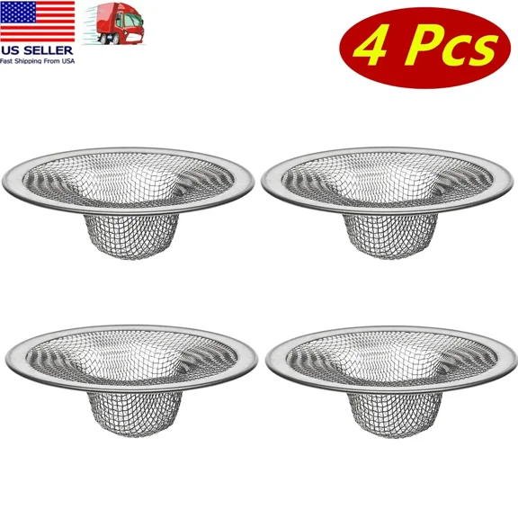 4 Pcs 4.5In Mesh Kitchen Sink Strainer Stainless Steel Filter Drain Strainer