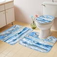 thumbnail image 4 of Ocean Blue Bathroom Rugs Set Sky Bird Seagull Sea Wave Nature Scenery Non Slip Absorbent Soft Bath Mats 3 Piece Set with Bathroom Rug, U-Shaped Floor Mat, Toilet Seat Cover Large Size, 4 of 9