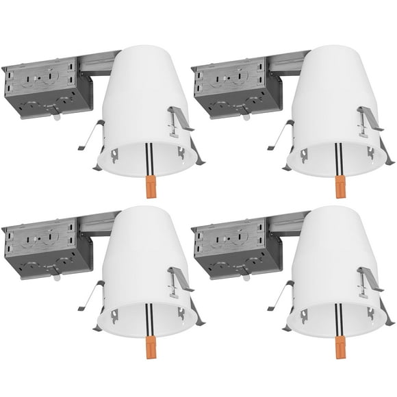 Sunco Can Lights for Ceiling 4 Inch Remodel Recessed Lighting Housing 120-277V TP24 Connector Included Air Tight Steel Can Easy Install IC Rated UL Listed 4 Pack
