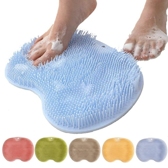 Shower Foot Back Scrubber Massage Pad, 2025 New Shower Foot Scrubber Mat Foot Back Cleaning Pad, Upgrade Shower Foot Scrubber Mat with Non-Slip Suction Cups Back Exfoliating Bath Wash Pad