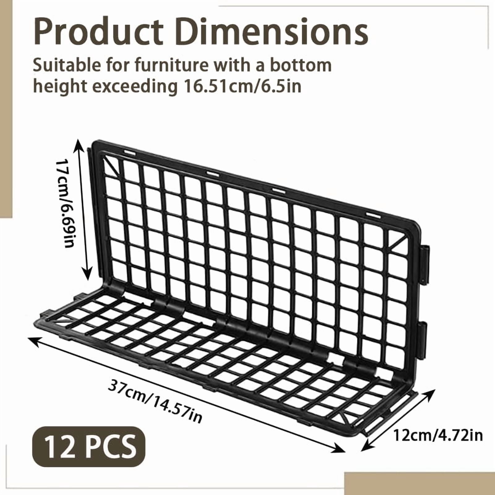 12 PCS Under Couch Blockers for Bed Couch Furniture with 30 Ties Black Couch Barriers Underneath Stop from Getting Under The Sofa