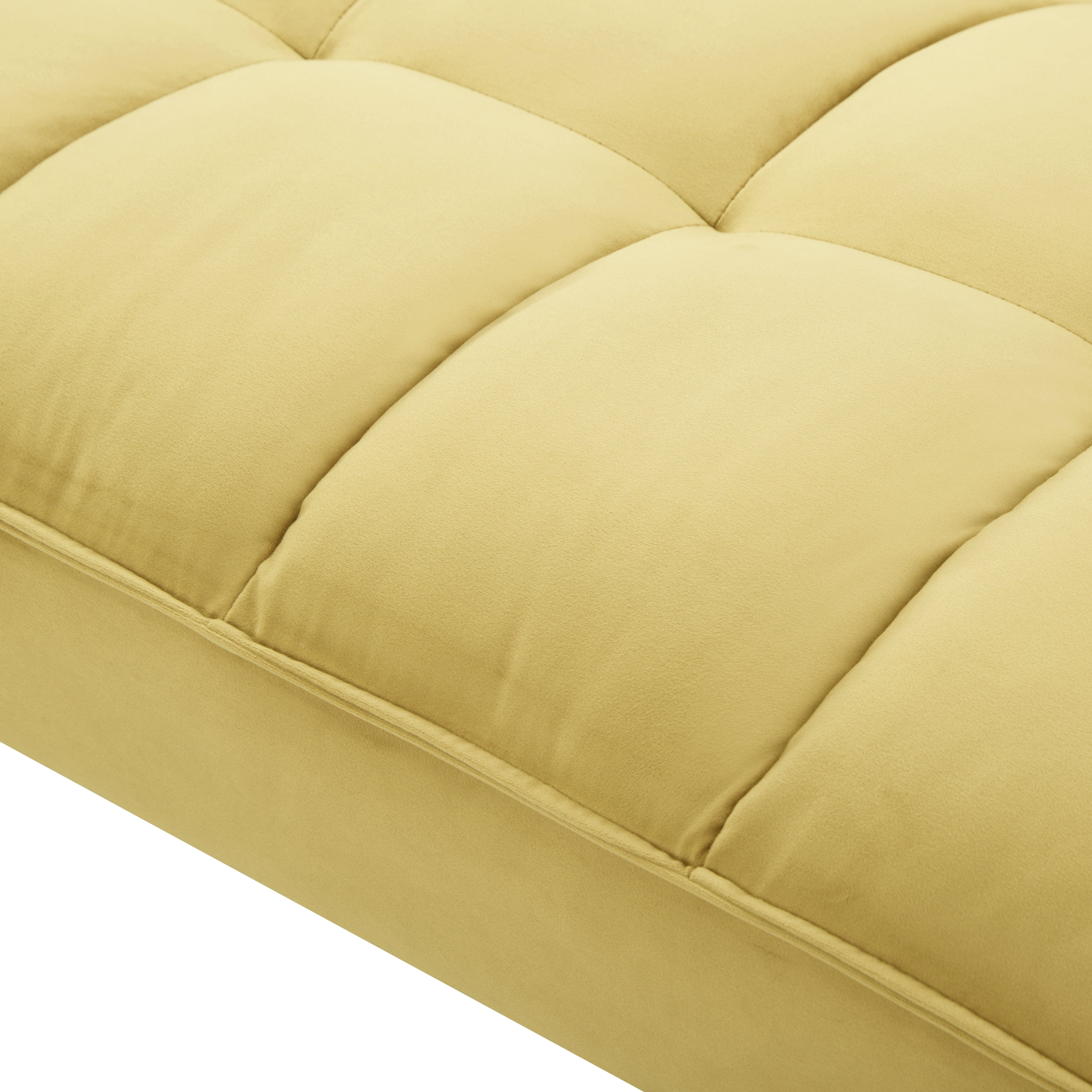 BSHTI 67.7" Velvet Futon Sofa Bed – 5-Position Adjustable Split-Back, Convertible Sleeper Couch with Tufted Upholstery, Metal Legs & 2 Toss Pillows, for Living Room, Office, Guest Room（Olive）
