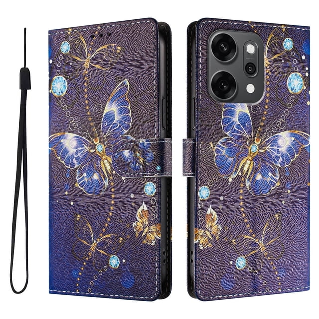FOXDOCK Funda Tipo Cartera para OPPO Reno 14 Pro con Soporte y Correa – Diseño de Patrones Lindos