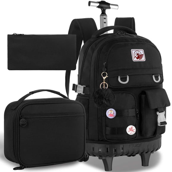 Mochila enrollable CCJPX para niñas y mujeres de 21 pulgadas, negra