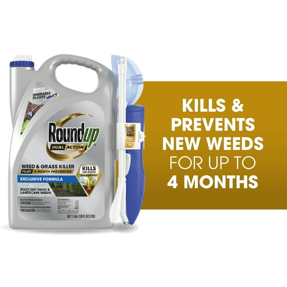 Roundup Dual Action Weed & Grass Killer Plus 4 Month Preventer, 1 gal.