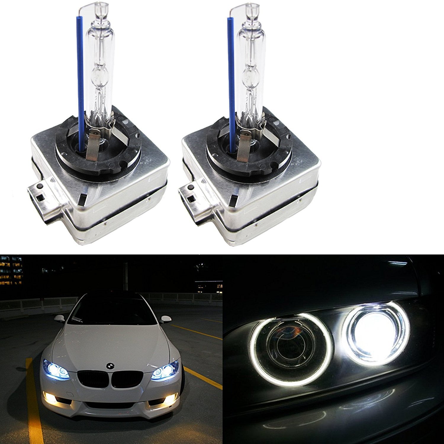 Color:Blue ICBEAMER 10000K D1R D1C D1S Xenon HID Direct Replacement Replace OEM Factory Headlight Low Beam Light Bulbs 
