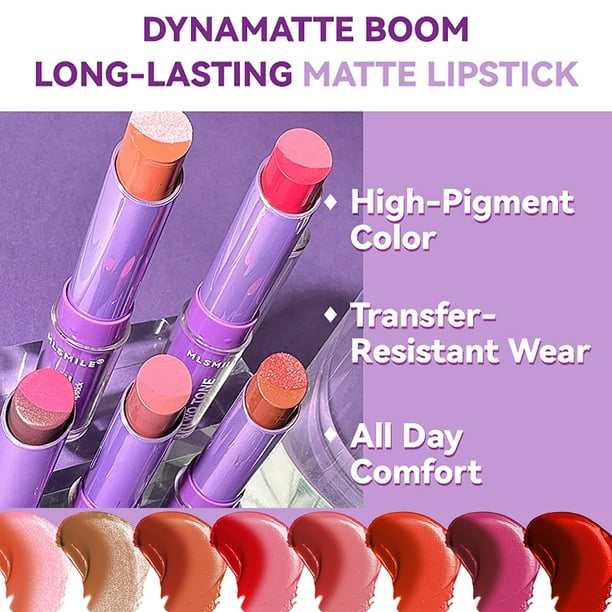 BEUKING Pink Lip Gloss Two Tone Matte Lipstick, Long Lasting