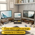 thumbnail image 2 of Triple Dual Monitor Stand Riser with Drawer,Extra Large Adjustable for 2~3 Monitors,Solt for Phone & Tablet, Desktop Organizer Stand for Computer,Laptop,Printer,TV, 2 of 14