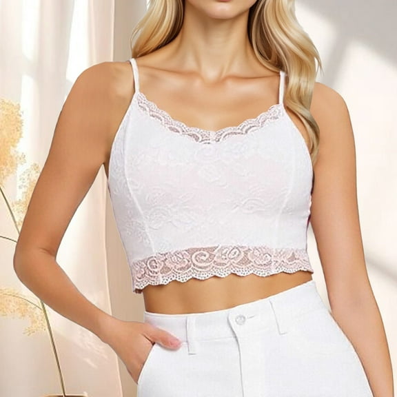 Hauaitttt Women's Casual V Neck Slim Fit Short Lace Camisole Vest Top for Women Loose Top Women Sleeping Top 2x Tops Athletic Womens Tops Women's Fashion Blouses Muscle Tee Cropped Exercise Top Bra