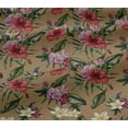 thumbnail image 5 of oneOone Viscose Jersey Light Brown Fabric Floral & Leaves Tropical Quilting Supplies Print Sewing Fabric By The Yard 60 Inch Wide, 5 of 5