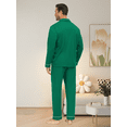 thumbnail image 6 of EA'S SECRET Mens Pajamas Set 100% Cotton Sleepwear Button Down Pajamas for Men Long Sleeve Lounge Pjs with Pockets & Fly(Green,S), 6 of 9