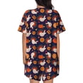 thumbnail image 6 of Fuzoiu Turkey And Thanksgiving Print Women's Short-Sleeved Pajama Set,Lounge Sleepwear Set,Womens Pajama Sets 2 Piece,Button-Up Top and Shorts with Pockets-4X-Large, 6 of 7