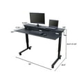 thumbnail image 6 of Stand Up Desk Store Crank Adjustable Two Tier Standing Desk with Heavy Duty Steel Frame (Black Frame/Black Top, 60" Wide), 6 of 6