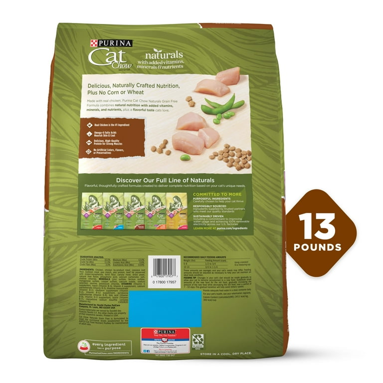 Purina Grain Free Natural Chicken Dry Cat Food 13lb Bag Walmart