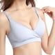 thumbnail image 2 of Gibobby Sujetador deportivo para mujeres Ropa interior para mujeres embarazadas europeas y sin anillo de Botón frontal Sujetador de lactancia Sujetador grande(Azul,XL), 2 of 3