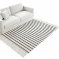 thumbnail image 4 of Black Striped Washable Area Rug 3'x5', Black White Stripes Farmhouse Woven Cotton Tassels Kitchen Rugs, Non Slip Indoor Door Mat Throw Carpet for Entryway Living Room Nursery Laundry Room, 4 of 9