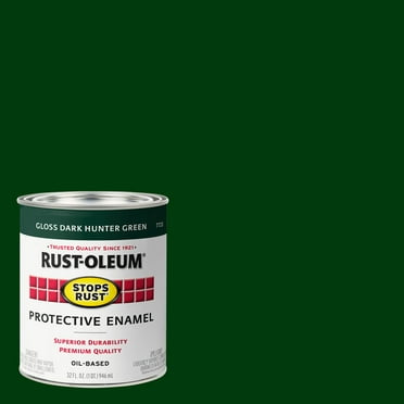 Dark Hunter Green, Rust-Oleum Stops Rust Gloss Protective Enamel Paint- 7733502, Quart- 2 Pack