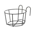 thumbnail image 1 of BINGLI 6.1 Inch Iron Round Hanging Railing Planters,Hanging Flower Pot Holders,Metal Potted Stand Mounted Balcony Round Baskets Shelf Plant Holder with Hooks for Indoor Outdoor Plant(Black), 1 of 2