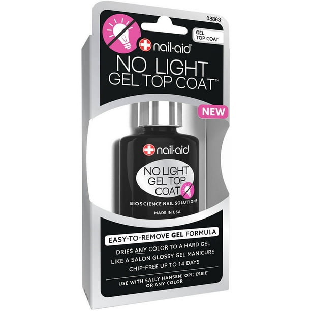 NailAid No Light Gel Nail Top Coat, 0.55 Fl. Oz.