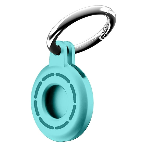 Para AirTag Cover Strap Funda de silicona con anillo a presión Anti-perdida Ubicación GPS Tracker-Protector